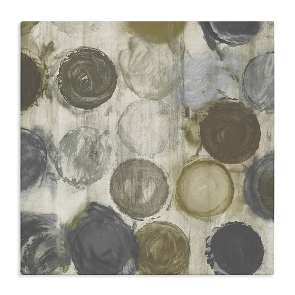 Stupell Industries Contemporary Abstract Dots Textured White Neutral Canvas Art, 17 x 17, by Randy Hibberd