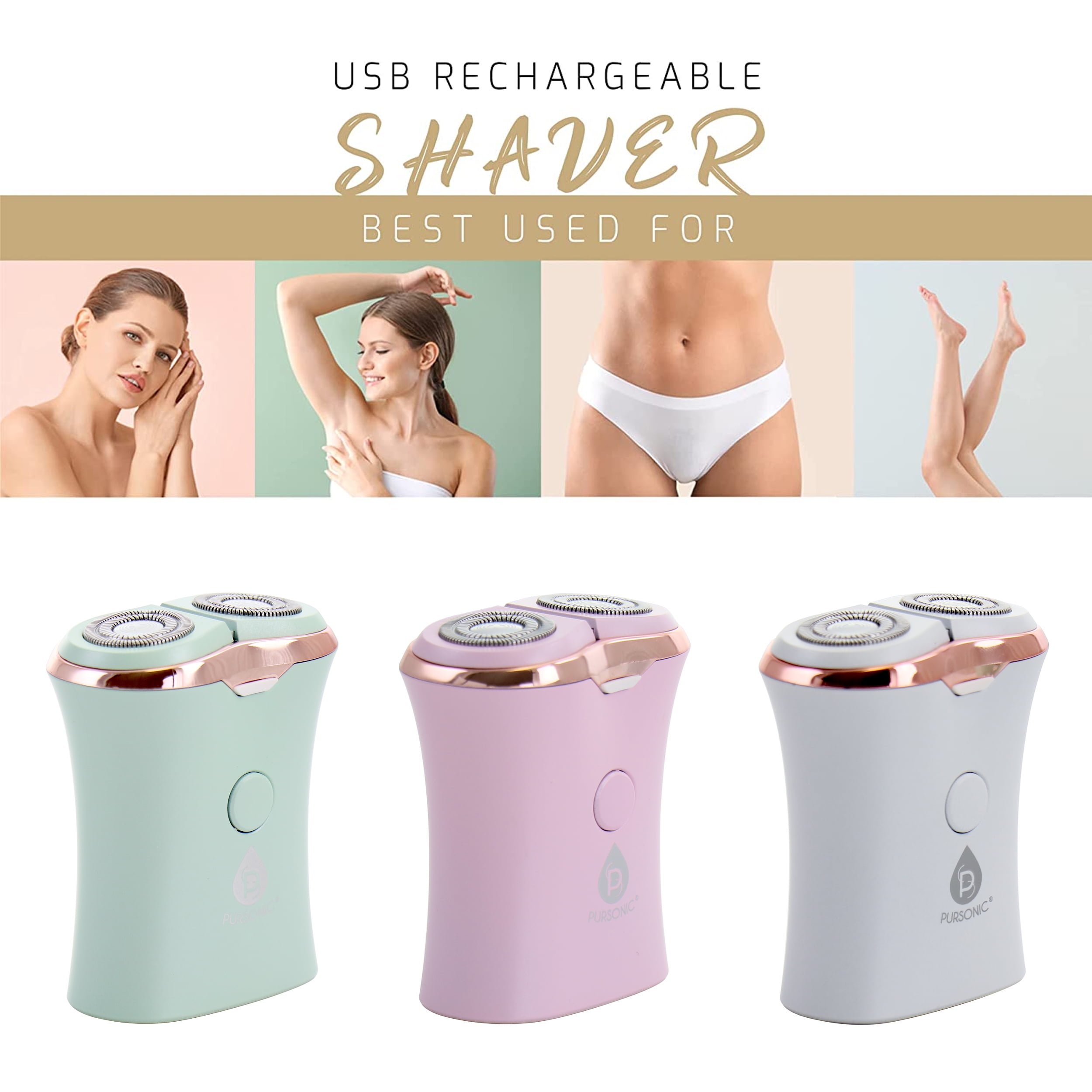 Rechargeable USB Ladies Shaver, Removes Hair Instantly  Pain Free
