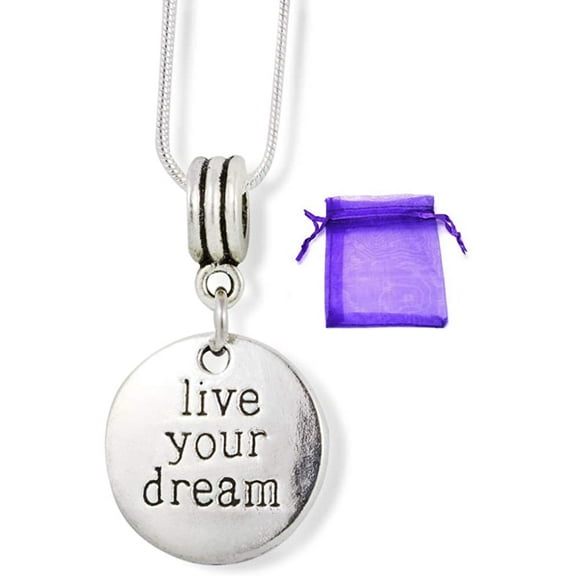 Live Your Dream Necklace | Charm Snake Chain Pendant