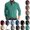 Turquoise, variant on OIOLOYJM Mens Long Sleeve Polo Shirts Regular Fit Collared Shirt With Chest Pocket Soft Cotton Casual Work Daily Tops