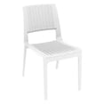 thumbnail image 1 of Compamia Verona Chaise de Salle à Manger de Patio en Résine Aspect Osier, Blanche, 1 of 11