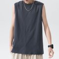 thumbnail image 3 of Men Tank Tops Sleeveless T-shirts O Neck Cotton Vests Plus, 3 of 8