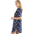 thumbnail image 2 of Sailboat Bear Womens' Nightgown Short-Sleeve Pajama Nightdress Lounge Sleepwear, 2 of 5