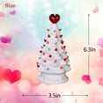 thumbnail image 3 of LSLJS Glowing Red Heart Tree Ornaments, Valentines Gifts 6.3" Ceramic White Tree with Colorful LED Light Bulbs, Battery Operated Light Up Love Heart Tree Figurine Table Decor Gifts for Her, 3 of 8