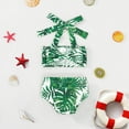 thumbnail image 2 of KTMKH Girls Swimsuit 2 Piece Bathing Suits Toddler Summer Bowknot Watermelon Cartoon Leaves Printed Two Piece Bikini Swimwear For 9-12 Months, 2 of 7