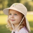 thumbnail image 2 of Oiyii Toddler Girls Water‑Repellent Bucket Hats Crocodile Embroidered Hiking Sun Hats, Beige, 2 of 6