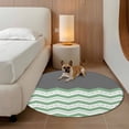 thumbnail image 2 of Fruit Green Ripple Round Area&nbsp;Rug 6ft Striped Simple Non-Slip&nbsp;Washable Circle Rugs Soft Felt Indoor Floor Mat for Bedroom Kitchen Living Room Bathroom, 2 of 9