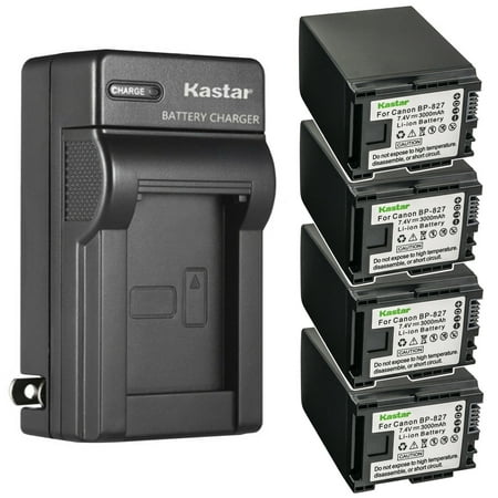 Image of Kastar 4-Pack Battery and AC Wall Charger Replacement for Canon VIXIA HF100 VIXIA HF200 VIXIA HG30 VIXIA XA10 XA10 HD FS10 Flash Memory Camcorder FS100 Flash Memory FS11 Flash Memory Camcorder