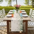 thumbnail image 4 of Green Botanical Leaves Butterfly Table Runner-36 Inch Long Pastoral Vintage Linen Table Runners Linen Burlap Tablerunner for Kitchen Dining Room Holiday Party, 4 of 9