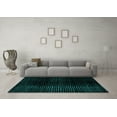 thumbnail image 3 of Ahgly Company Machine Washable Indoor Rectangle Abstract Turquoise Blue Modern Area Rugs, 4' x 6', 3 of 4