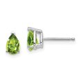 thumbnail image 1 of 14k White Gold 6x4mm Pear Peridot Earrings, 1 of 1