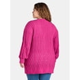 thumbnail image 2 of Terra & Sky Women's Plus Chenille Cardigan Sweater, Midweight, Sizes 0X-5X, 2 of 5