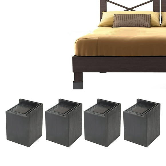 Bed Risers, 4 Pack Furniture Risers Sofa Risers Bed Lifts In Heights Of 4in Support Up To 2200 Lbs For Sofa Table Legs Extenders Washing Machine Couch Chair Bed Raisers Blocks