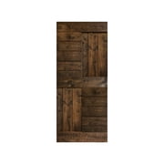 Coast Sequoia 36 in x 84 in S Style Finished Knotty Pine Wood Sliding Barn Door Without Hardware Kit (Kona Coffee)