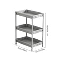 thumbnail image 3 of Eolstice Freestanding Gray 3 Layer Plastic Storage Shelf, Multipurpose Organizer Rack, Home Kitchen Pantry Laundry Utility Room Storage Unit, 3 of 6