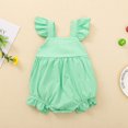 thumbnail image 1 of Faithtur Bébé Filles Romper, Couleur Unie Col Carré Manches Mouche une Seule Pièce, 1 of 9