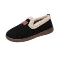 thumbnail image 3 of Slippers for Women Flat Heel Round Toe Slip-on Slides Flats Loafer Slippers Casual Winter Indoor Outdoor Warm Solid Color Home Flat Shoes for Women Black 6, 3 of 9