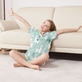 thumbnail image 5 of Silky Satin Kids' Pajama Set Breathable & Smooth Unisex Button-Down Pajamas Cute Cartoon Llama Pattern, 5 of 8