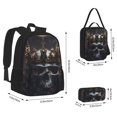 thumbnail image 2 of Disketp Royal Skull With Golden Crown Mochila Estampada de Gran Capacidad con Lonchera y Estuche, Set de 3 Piezas para Estudiantes, 2 of 7