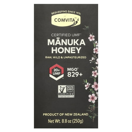 Comvita Certified UMF 20  (MGO 829 ) Raw Manuka Honey, Rare, Ultra Premium Grade, Wild, Unpasteurized, Non-GMO Superfood I 8.8 oz