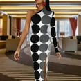 thumbnail image 4 of Monochrome Circles Black and white modern Half Dleeve Split Dress Dress for girls women"s summer clothing, 4 of 6