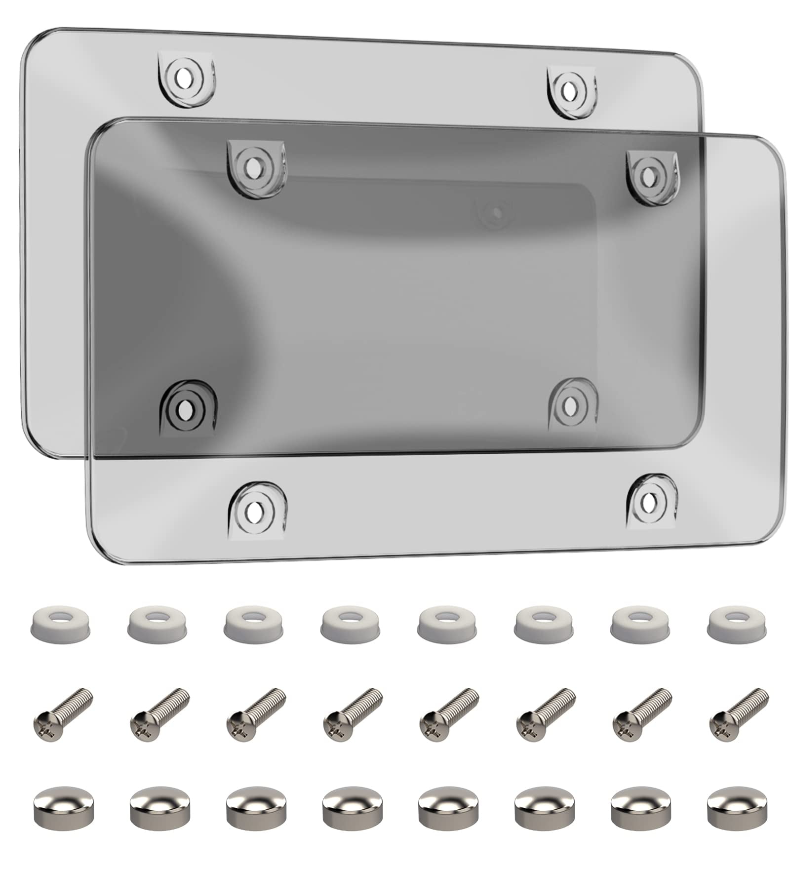 Aujen Tinted License Plate Cover Fits All Standard 6x12 Inches