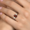 thumbnail image 4 of Gem Stone King 925 Sterling Silver Red Garnet and Simulated White Opal Engagement Ring for Women | 2.63 Cttw | Oval 9X7MM | Gemstone January Birthstone | Size 7, 4 of 6