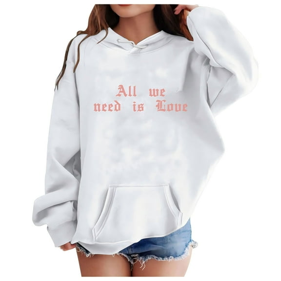 LUOGENLI Hoodies Girls Sweatshirts Size 10-12 Trendy Girls' Fashion Casual Printed Long Sleeved Hoodie Top Girls Sweatshirts Size 10-12 Cotton Girls Sweatshirts Size 14-16 White 6-7 Years