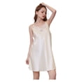 thumbnail image 2 of LYMAYTER Women's Silk Nightgown Spaghetti Strap Lace Chemise Satin Slip Silk Negligee S-XL, 2 of 8