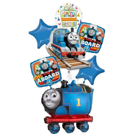 Thomas the Train Party Supplies Birthday Balloon Buddies Tank Engine Balloon Bouquet Decorations