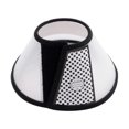 thumbnail image 1 of White PVC Soft Pet Surgery Recovery Collar - Breathable Elizabethan Neck Protector for Dogs, Adjustable 15-18cm Neck Circumference, 11cm Depth, Lightweight 35g Post-Op Wound Protection Collar, 1 of 7