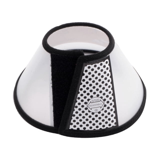 White PVC Soft Pet Surgery Recovery Collar - Breathable Elizabethan Neck Protector for Dogs, Adjustable 15-18cm Neck Circumference, 11cm Depth, Lightweight 35g Post-Op Wound Protection Collar