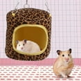 thumbnail image 2 of Cute Leopard Rat Hammock Cotton Pet Hamster Warm Hammock Hanging Sleeping Nest for Squirrel Hedgehog Guinea Pig Pet Sleeping Accessories(Pink Leopard)[Yellow Leopard], 2 of 7