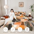 thumbnail image 3 of Homewish Vintage Oil Painting Queen Comforter Set,Retro Geometric Art Comforter Sets Queen,Orange,Reversible,3pcs,1 Comforter and 2 Pillowcases, 3 of 7