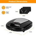 thumbnail image 3 of iMounTEK Sandwich Maker Homemade Breadfast Machine 3-in-1, Double-Sided Heating for Waffle Sandwich, 3 of 10