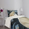 thumbnail image 3 of Ambesonne Zoo Quilted Bedspread Set 2 Pcs, Polar Bear in Park Rocks, Twin Size, Pale Blue Black Cream, 3 of 5