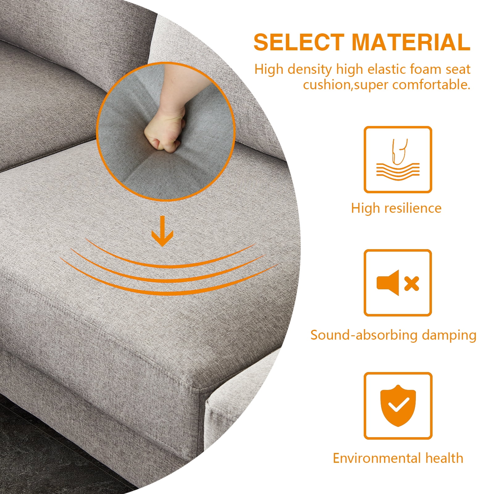 TrumanPick Convertible Sectional Sofa Couch, Modern&nbsp;3 Seat L Shaped Couch with Chaises for Living Room Furniture, Gray