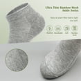 thumbnail image 3 of SERISIMPLE Women Thin Mesh Bamboo Ankle Breathable Sock Summer Low-Cut Socks 5 Pairs (Grey, Medium), 3 of 6