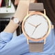 thumbnail image 5 of Reloj de pulsera de cuarzo de moda con esfera analógica redonda y estilo unisex, de piel sintética gris, 5 of 5