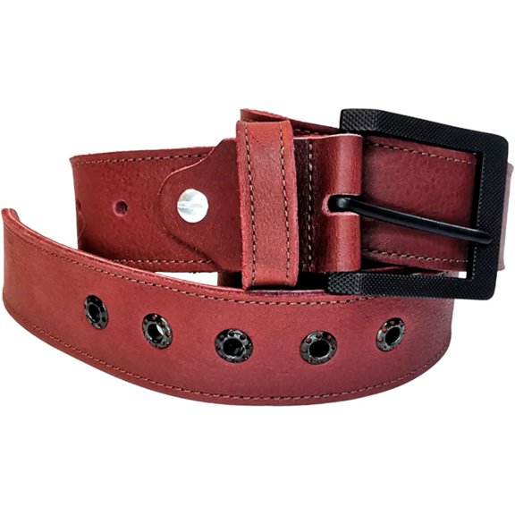 European Leather Works Rustic Heavy Duty Full Grain Leather Belt for Men - Size 1.53.8 cm Wide & 32" to 46" Length