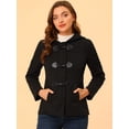 thumbnail image 2 of Chaquetón Allegra K con capucha y bolsillos profundos cremallera delantera corta tipo trenca para mujer Negro S, 2 of 6