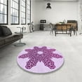 thumbnail image 3 of Ahgly Company Indoor Round Patterned Orchid Purple Area Rugs, 8' Round, 3 of 6