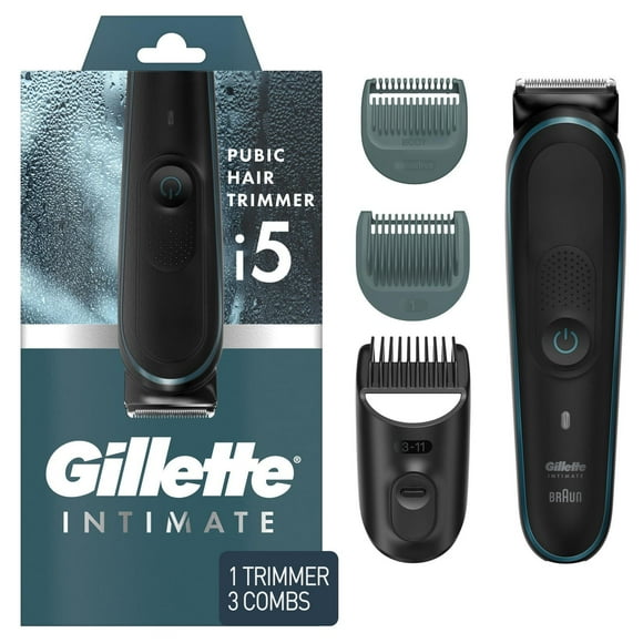 Gillette Intimate Men’s Pubic Hair Trimmer, SkinFirst Pubic Hair Trimmer For Men, Waterproof, Cordless For Wet/Dry Use, Shaver For Men, Lifetime Sharp Blades, 1CT