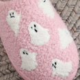 thumbnail image 3 of Xfvqtps Women Halloween Fluffy Slippers Cute Ghost Embroidery Versatile Indoor Home Funny Winter Non-Slip Plush Slippers Pink, 3 of 9