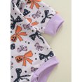 thumbnail image 6 of FEORJGP Toddler Girl Halloween Clothes 0 3M 6M 12M 18M Infant Baby Long Sleeve Sweatshirts Bodysuits Bow/Pumpkin Print Jumpsuits Crew Neck Rompers wit Girls Fashion Cute Comfy Casual Outfits, 6 of 7