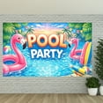 Pool Party Backdrop Pink Flamingo Palm Tree Pool Party Banner Summer pool-party-backdrop-pink-flamingo-palm-tree-pool-party-banner-summer