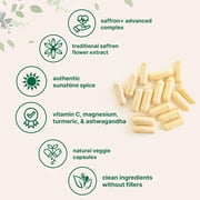 Micro Ingredients Saffron+ Advanced, 60 Veggie Capsules | 10-in-1 Formula with High Absorption Fat-Soluble Vitamin C, Magnesium, Turmeric & Ashwagandha, Filler Free