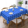 thumbnail image 2 of YFYANG Rectangular Polyester Table Cloth Dark Blue Plaid Pattern Table Cover for Indoor Outdoor Kitchen Restaurant Table Decoration Tablecloths，54" X 72", 2 of 9