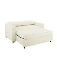 thumbnail image 4 of Serta Tennyson Scandinavian Convertible Loveseat with Full Size Sleeper, Ivory Boucle Fabric, 4 of 7