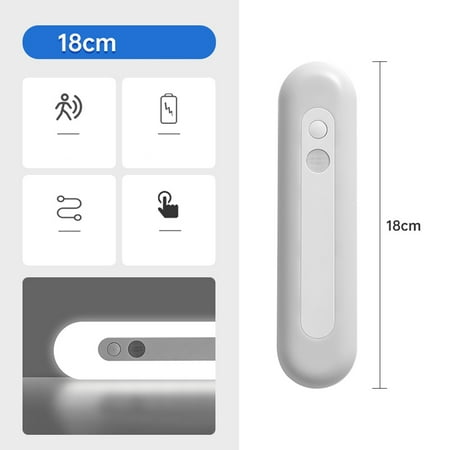 

18cm LED PIR Closet Light Motion Sensor Rechargeable USB Magnet Strip Cabinet Lamp
